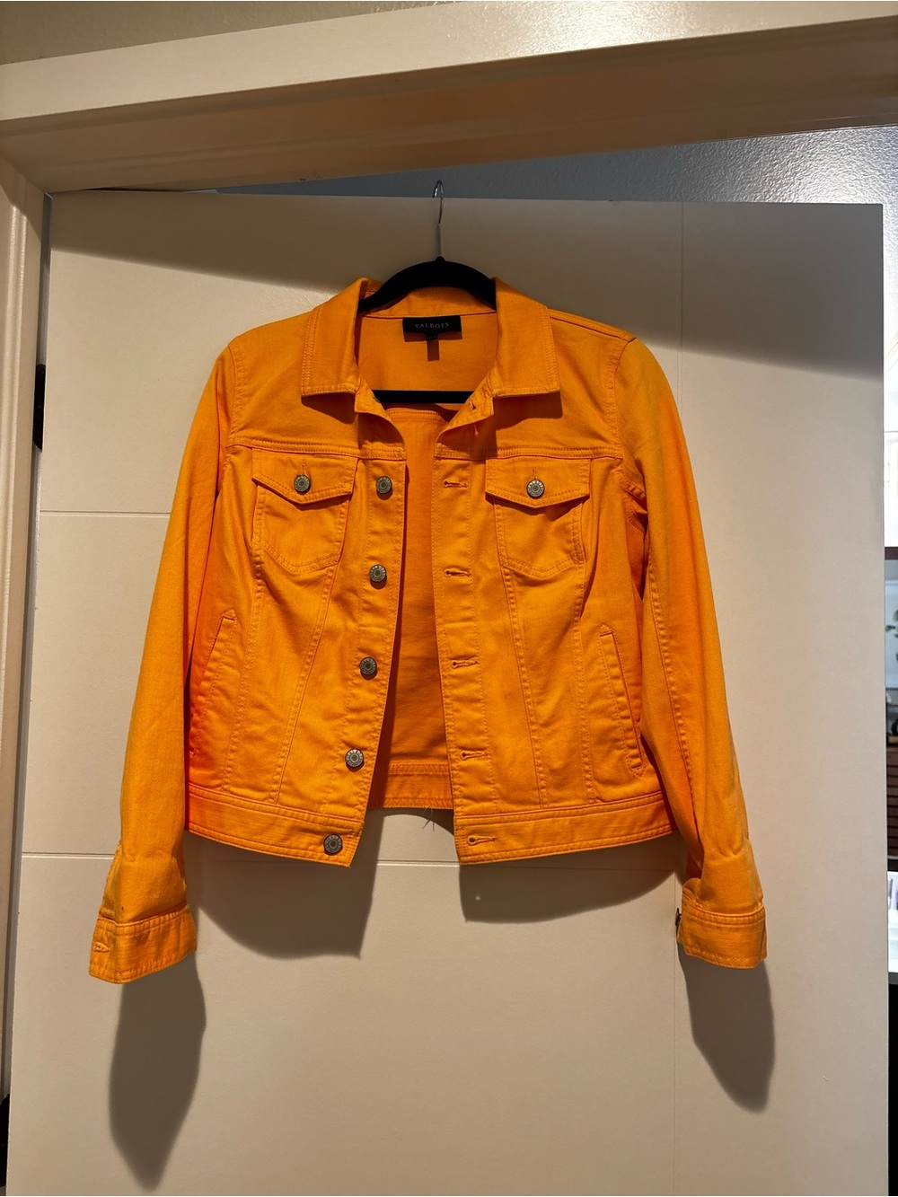 Talbots bright melon jean jacket